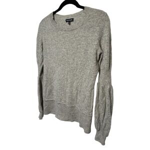 Knyt & Lynk Cashmere Bubble‎ Sleeve Sweater Heather Gray Women's Size S